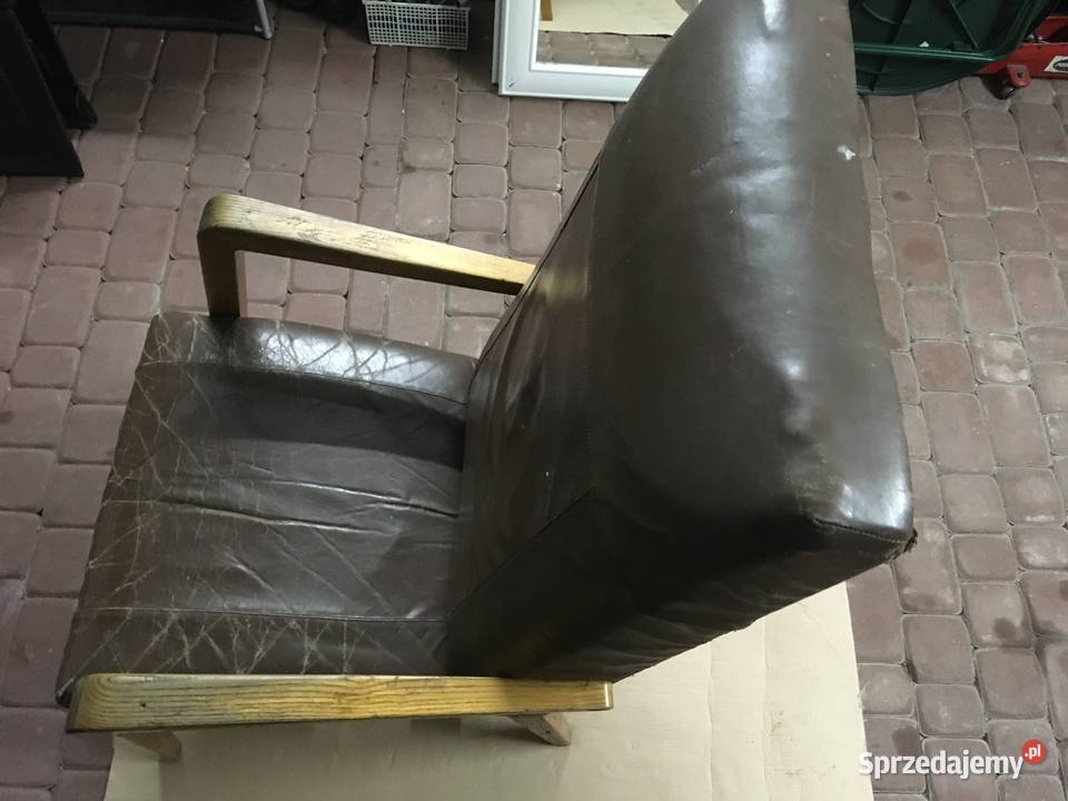 Fotel pokojowy skórzany Antyki Ożarów Mazowiecki