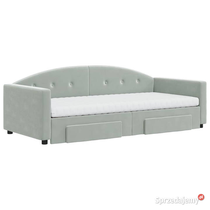 Sofa rozsuwana z szufladami jasnoszara aksamit mazowieckie Warszawa