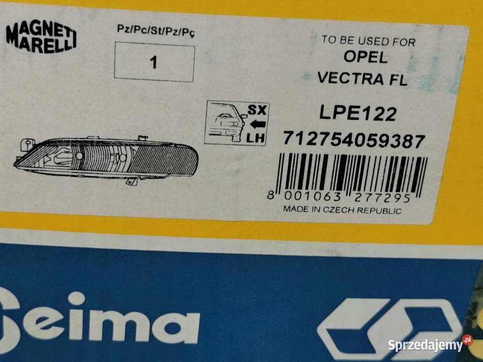 LAMPA LEWY PRZÓD OPEL VECTRA B 2003 MAGNETI Oświetlenie lubelskie