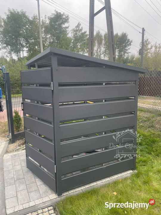 Wiata śmietnikowa spad tył 15x1m antracyt Kłodzko