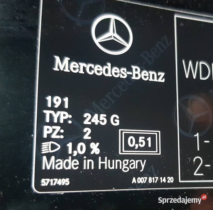 Zawiasy Maski Naboje MERCEDES CLA X117 C117 Radom