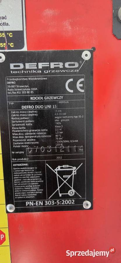 Piec z podajnikiem DEFRO Duo Uni 15 ekogroszek Miechów