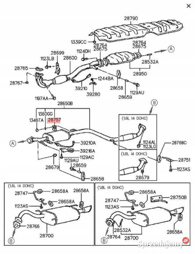 UCHWYT MOCOWANIE TŁUMIKA HYUNDAI ELANTRA 9195