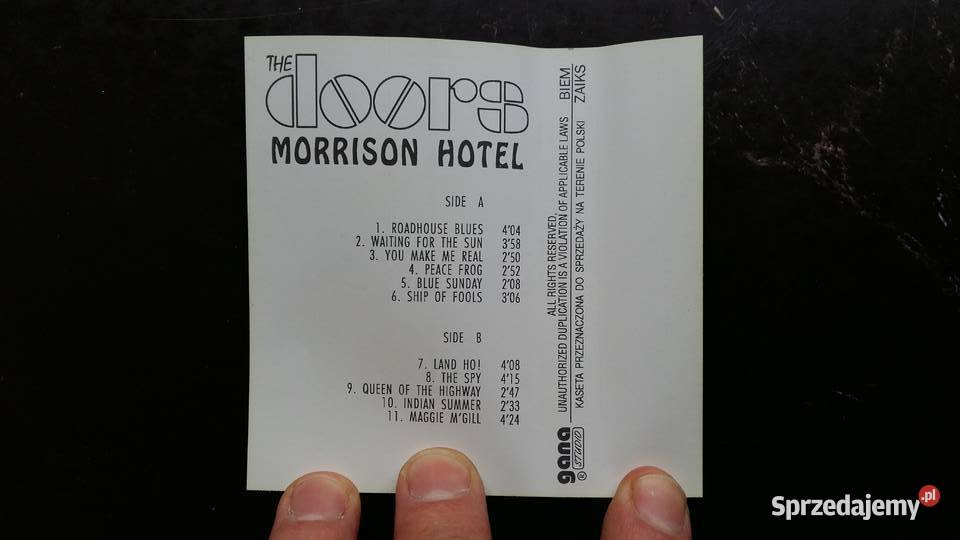 Kaseta The Doors Morrison Hotel podlaskie Siemiatycze sprzedam