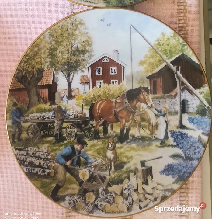 Talerz Życie na farmie Wg obrazów Bjrna Gidstama Gdańsk
