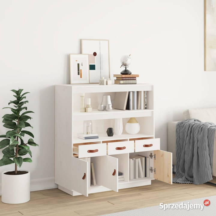 Szafka biała 100x40x1085 lite drewno sosnowe mazowieckie Warszawa