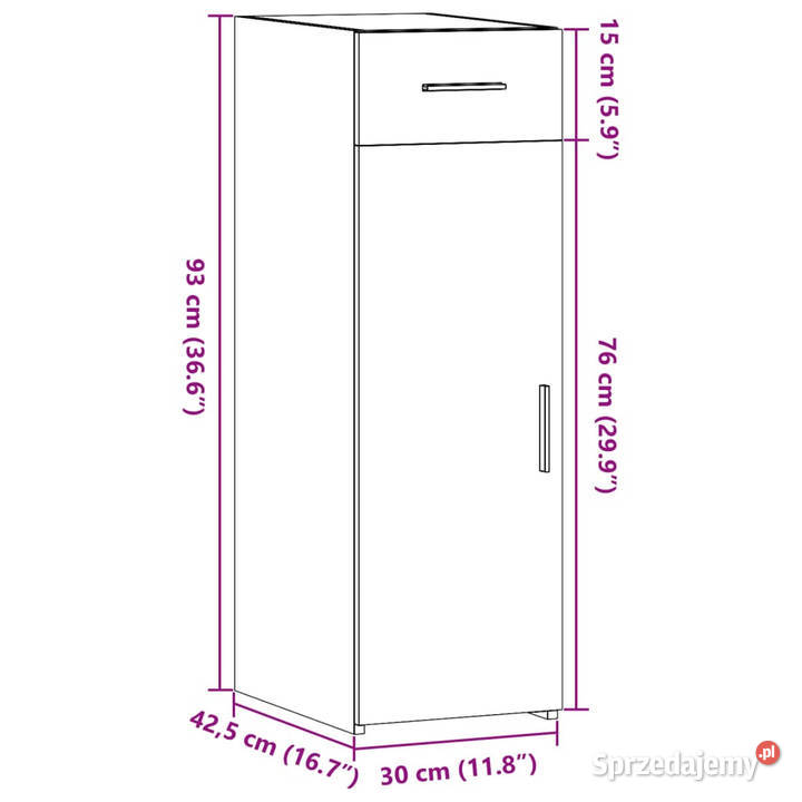 Szafka biała 30x425x93 materiał drewnopochodny Warszawa