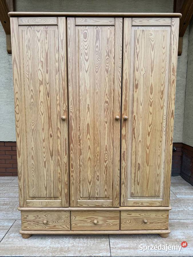 Szafa 3 drzwiowa sosnowa drewniana z szufladami Szafy i garderoby mazowieckie