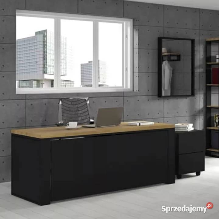 Biurko z Drewna Dębowego Stalowy Stelaż Panele małopolskie Gdów