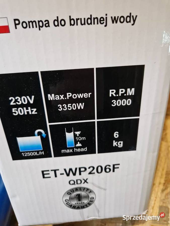Pompa zatapialna Eurotech 3350 W 12500 lh pływak wielkopolskie