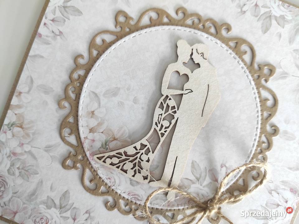 Kartka na Ślub ręcznie robiona eko łódzkie