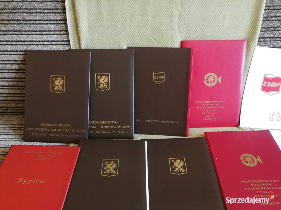 Dyplomy PŻM PPDiUR Gryf Wodrol ZSMP Szczecin PRL