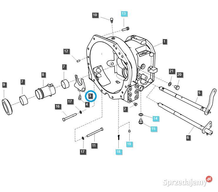 Dźwignia wysprzęglika widełki TRG250 LS Tractor Tajęcina