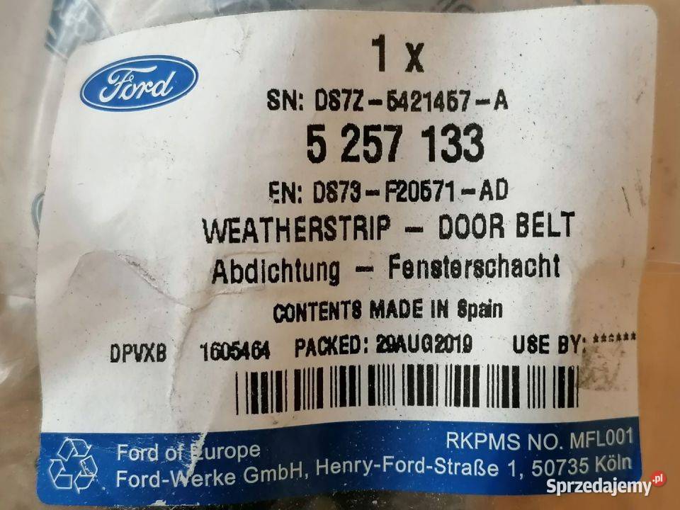 FORD MONDEO MK5 USZCZELKA DRZWI 5257133 Karoseria Pleszew