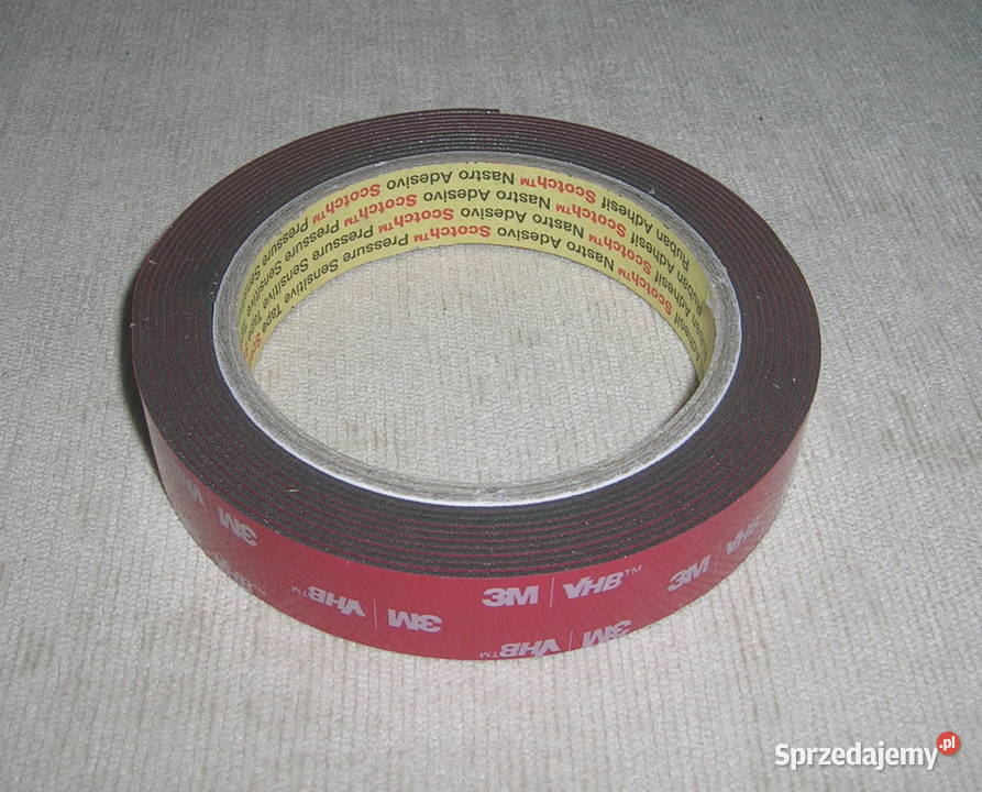 Dwustronna taśma klejąca 19 mm x 3 m 4611F VHB Rynny i spusty Wyszków