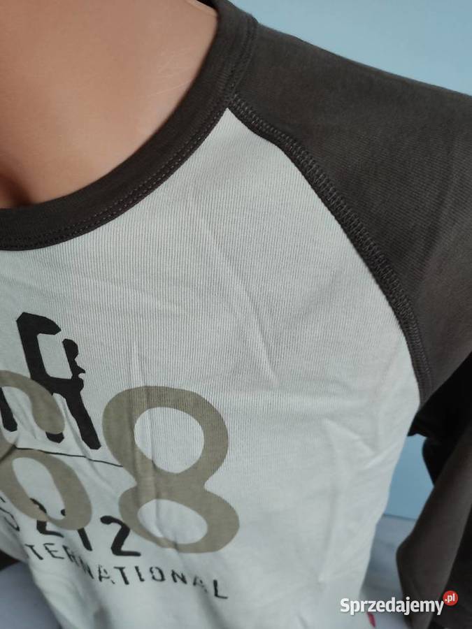Koszulka z długim rękawem Esprit brązowo kremowa
