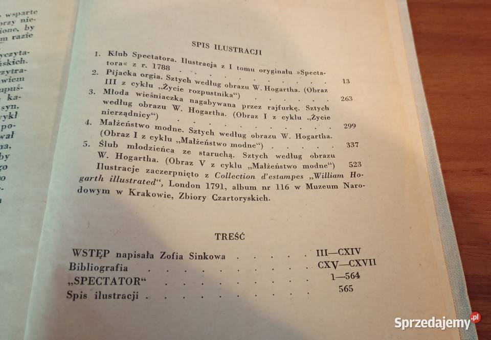 Spectator wybór przekł Zofia Sinkowa Biblioteka Rok wydania 1957