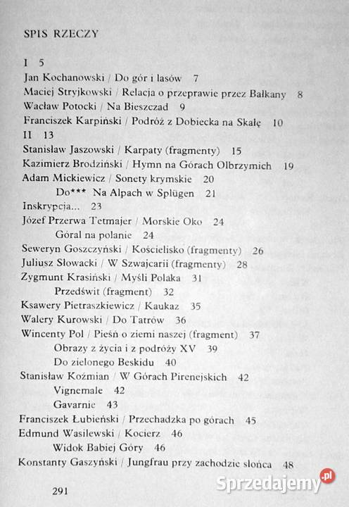 Strofy o górach Antologia Jacek Kolbuszewski Chełm sprzedam