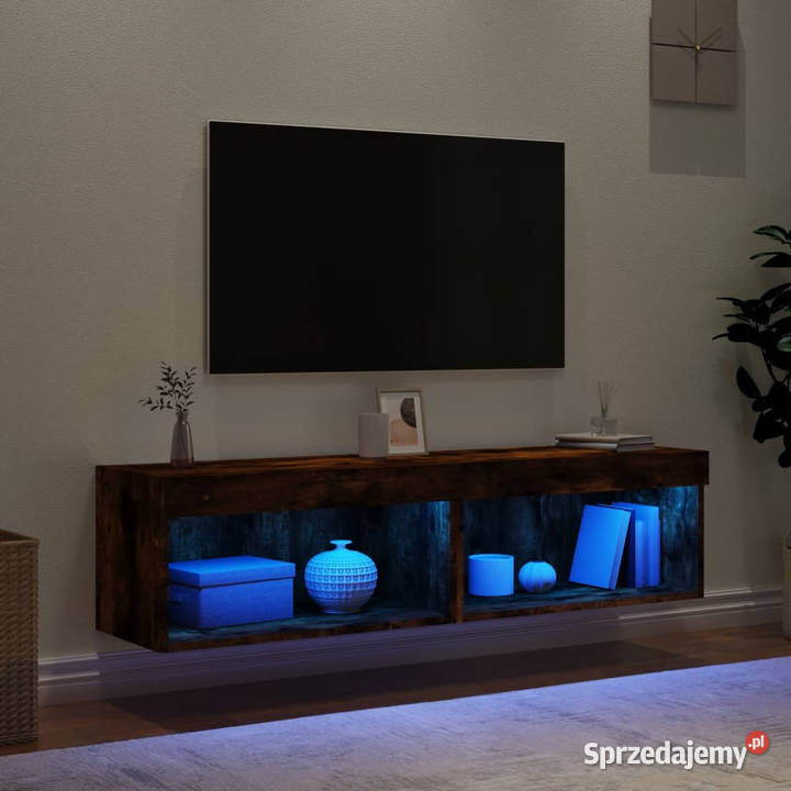 Szafki pod TV z LED 2 przydymiony dąb 60x30x30 Warszawa sprzedam