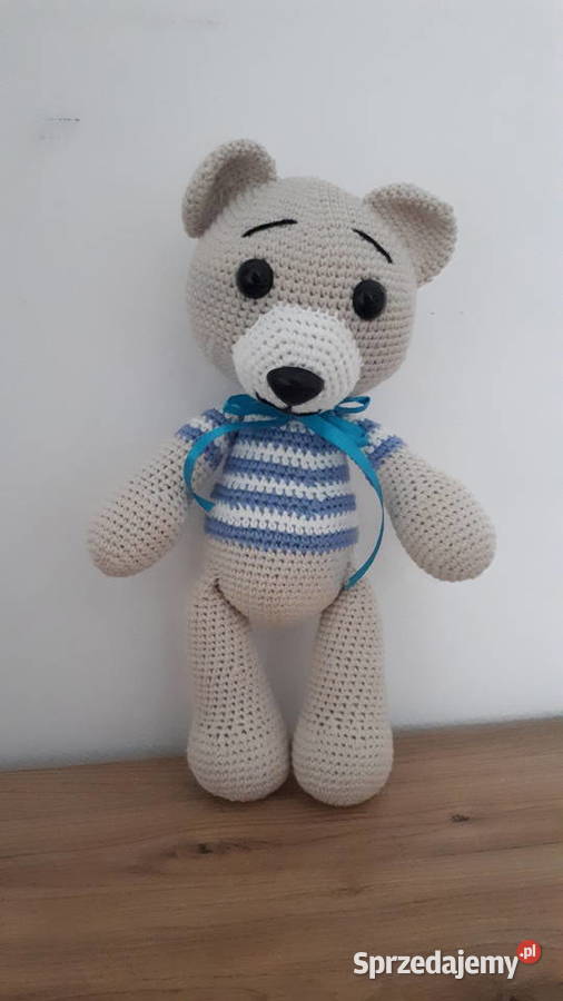 Miś wykonany z włóczki na szydełku Kraków