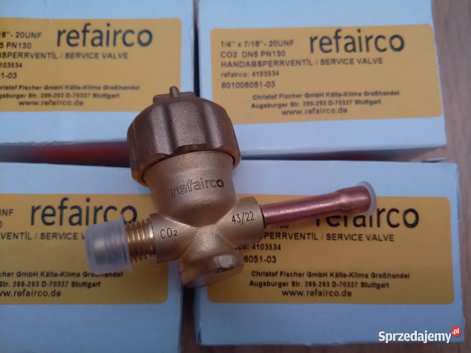 Zawór odcinający REFAIRCO 14 x 716 20UNF CO2 DN5 Chojnice