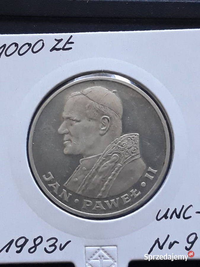 1000 Papież Jan Paweł II 1983 r 9 UNC Konin