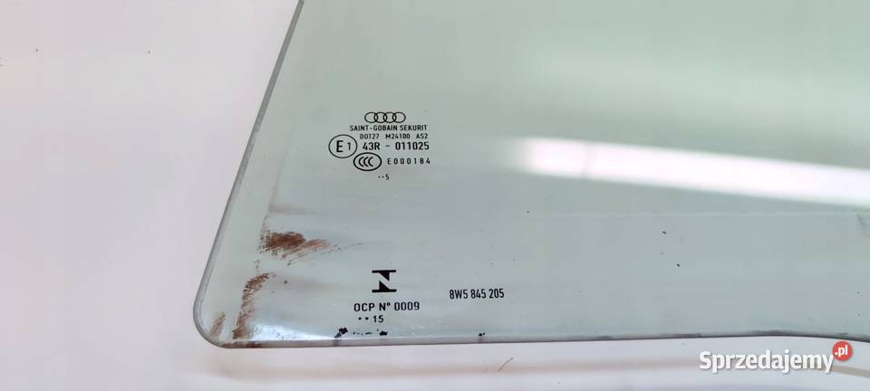 SZYBA BOCZNA DRZWI LEWY TYŁ AUDI A4 B9 8W5 2015R Boczne (drzwi) śląskie