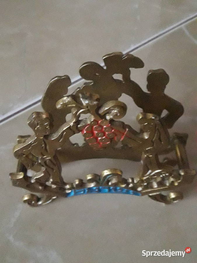 Stary mosiężny żydowski serwetnik Janów Lubelski