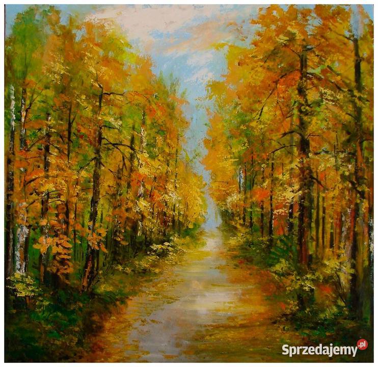 Magiczna aleja jesienna obraz olejny 5050 mazowieckie Radom sprzedam