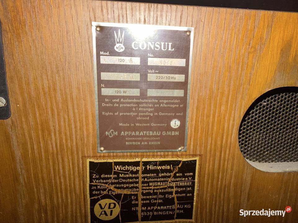 NSM Consul 120 klasyczny niemiecki jukebox szafa