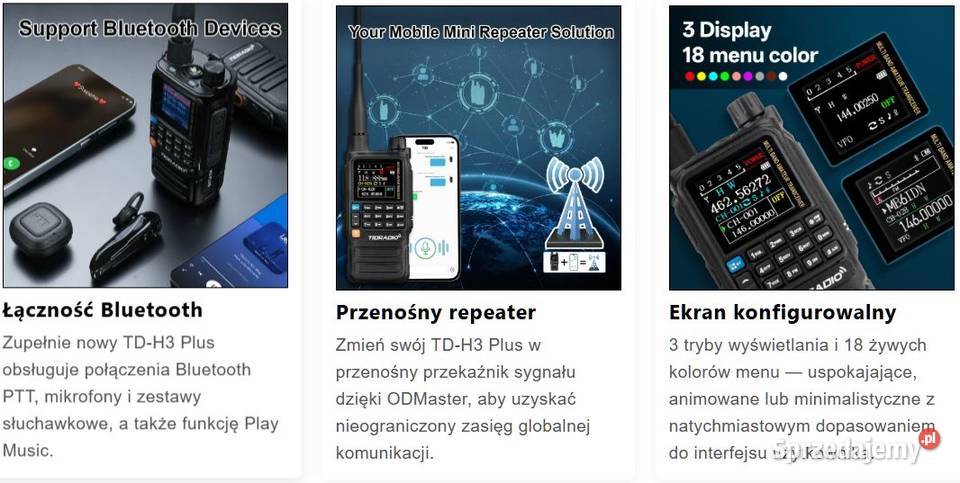 FABRYCZNIE NOWE TIDRADIO TDH3 Plus 5W FM 87108 Warszawa