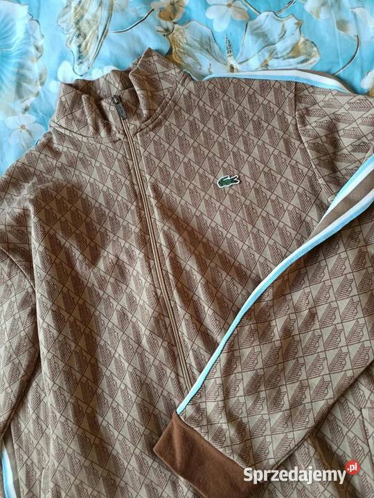 Bluza rozpinana Lacoste Monogram XXL regular fit brązowy/beżowy Białystok