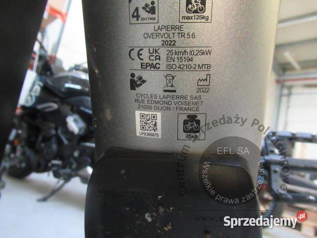 Rower elektryczny LAPIERRE OVERVOLT TR 56 47 L Magnice