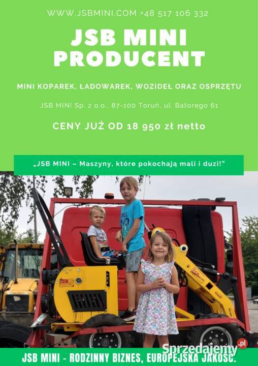 OSPRZĘT Ładowarka Koparka Wozidło PRODUCENT JSB Pozostałe Toruń