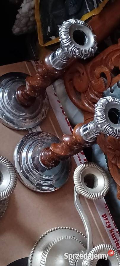 ZESTAW ŚWIECZNIKÓW STARYCH METAL WSZYSTSKIE inny kolor Świeczniki wielkopolskie Poznań