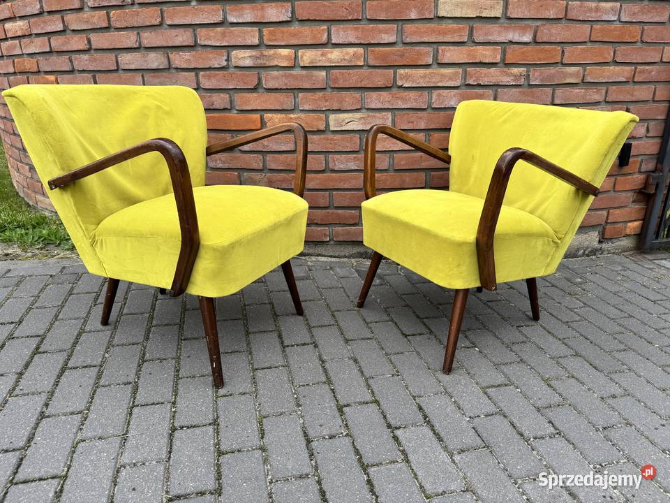Fotel klubowy patyczak art deco vintage prl Sulbiny