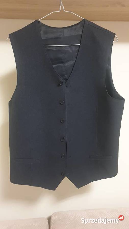 Garnitur męski z kamizelą czarny Puck