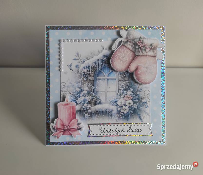 Kartka ręcznie robiona handmade świąteczna Boże