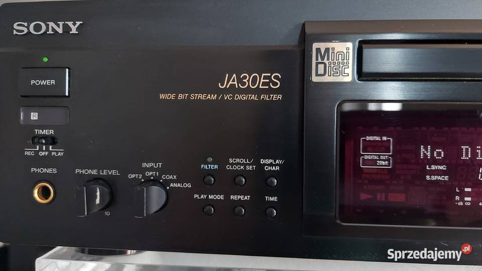 Nagrywarka minidisc Sony MDS JA30ES