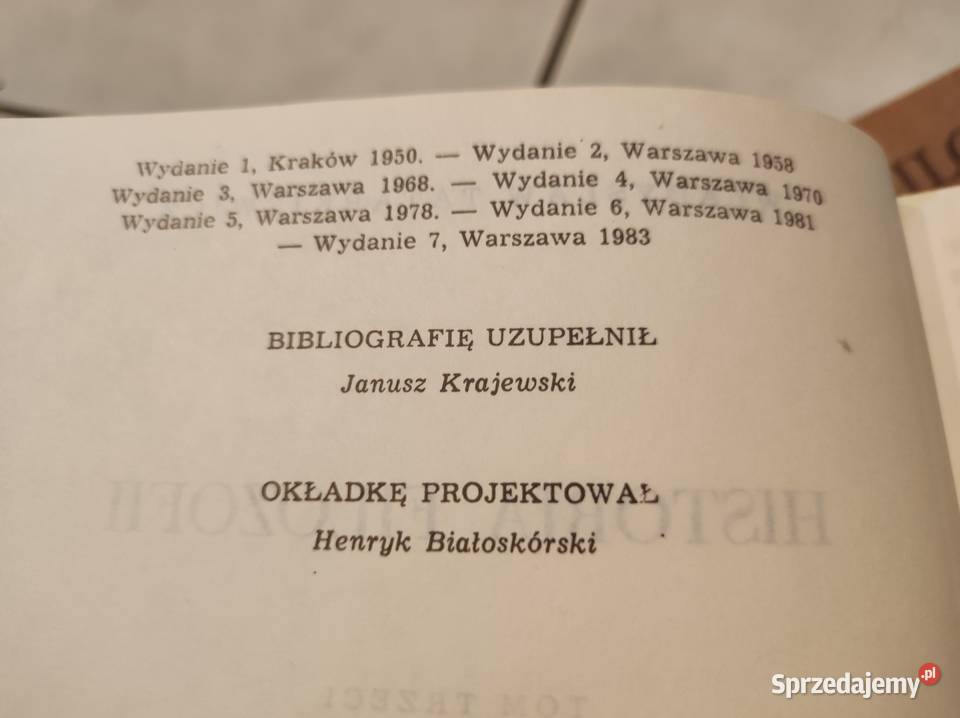 Historia filozofii Władysław Tatarkiewicz 3 tomy
