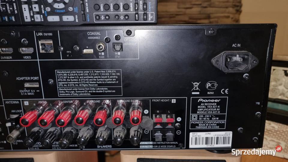 Amplituner Pioneer VSX827 71 USB NET Radio RDS Amplitunery Warta