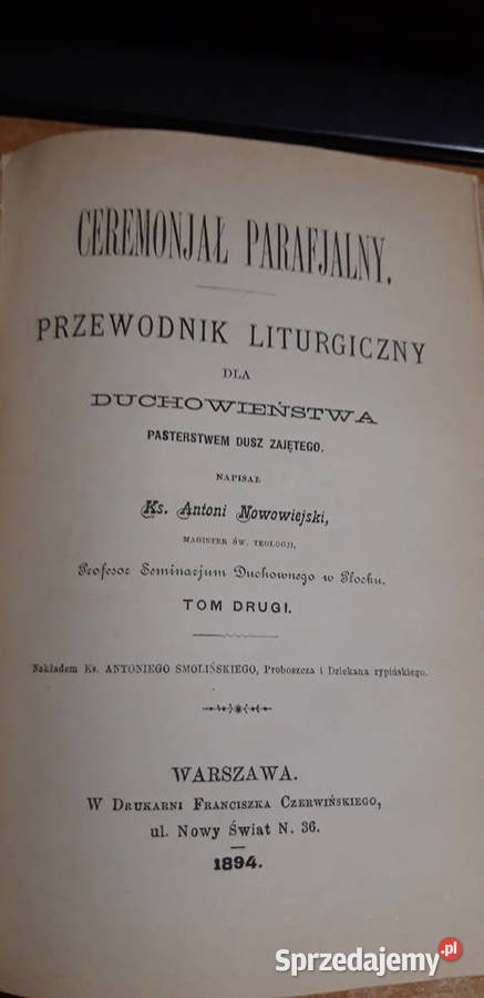 Ceremonjał ParafjalnyT 12 Wwa 1892 i 1894 psk Iwno