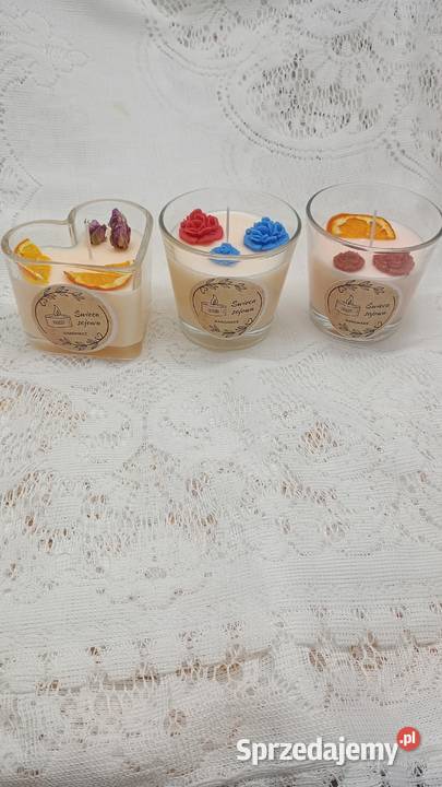 Świece sojowe ręcznie robione unikatowe małopolskie Ołpiny sprzedam
