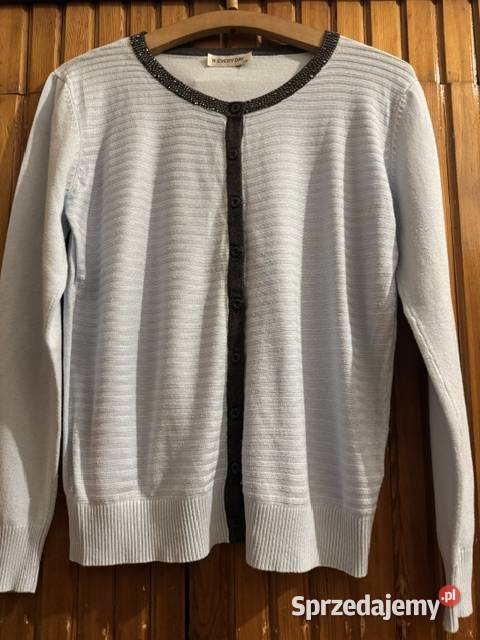 Sweter damski SM dzianina niebieski rozpinany z niebieski Swetry i golfy Częstochowa