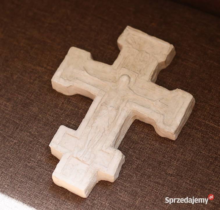 Krzyż prawosławny gipsowa płaskorzeźba Jezus na pomorskie Gdańsk sprzedam