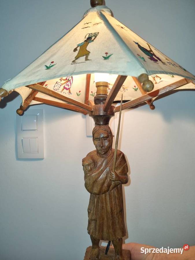 Lampa Stołowa Figurka Drewniana wielkopolskie