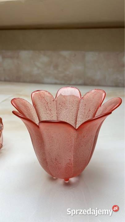 Rozalinowe szkło Wazonik pojemnik w kształcie Gdańsk
