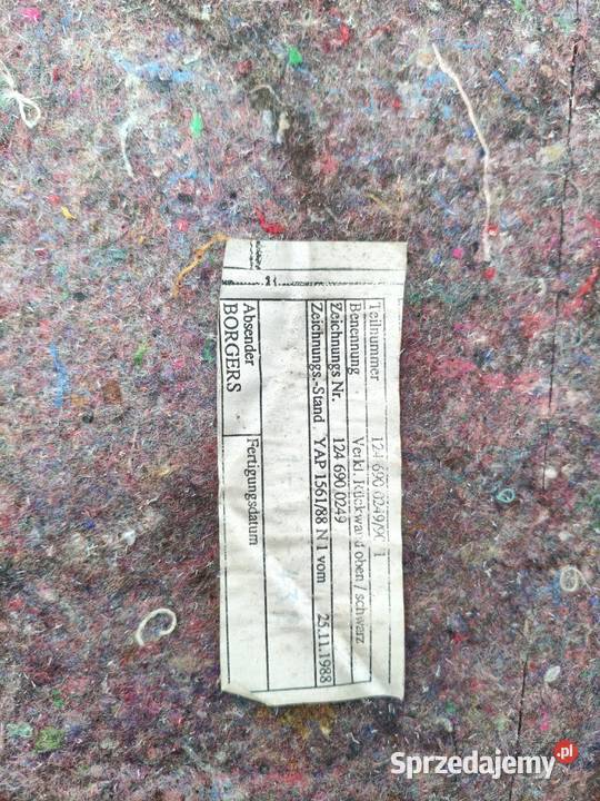 Mercedes W124 półka tylna czarna sedan bez