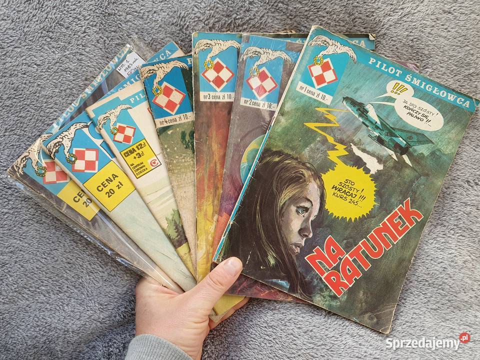 Pilot Śmigłowca zestaw 7 komiksów wydanie 1 1975 Komiksy Gdynia