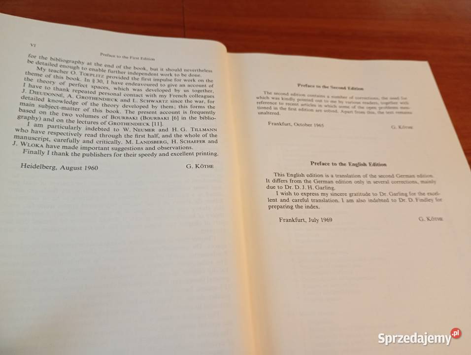 Topological vector spaces 1 Gottfried Kthe Gdańsk sprzedam